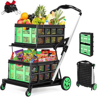 Portable Folding Shopping Cart + 3 Ecological Thermal Bags [FACTORY PRICE]